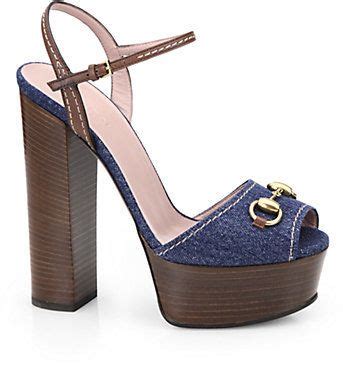 gucci claudie denim platform sandals|Gucci platform sandals colorful.